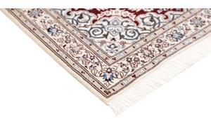 Tappeto Nain 6la Medaglione Floreale Rosso Scuro Avorio Corsia 81x211 Cm