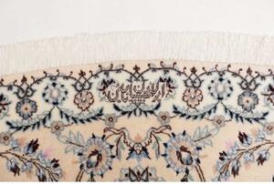 Tappeto Nain 6la Medaglione Floreale Avorio Blu Polvere Rotondo 245x245 Cm