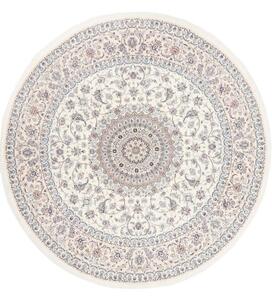 Tappeto Nain 6la Medaglione Floreale Avorio Blu Polvere Rotondo 245x245 Cm