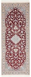 Tappeto Nain 6la Medaglione Floreale Rosso Scuro Avorio Corsia 81x211 Cm