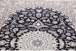 Tappeto Nain 6la Medaglione Floreale Blu Scuro Avorio 125x190 Cm