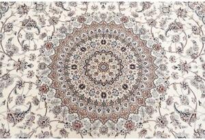 Tappeto Nain 6la Medaglione Floreale Avorio Blu Polvere Rotondo 245x245 Cm