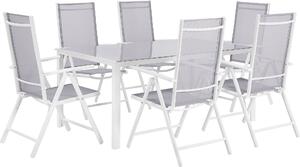 Set da pranzo da giardino BELIANI 7 pezzi in alluminio grigio con 6 sedie pieghevoli