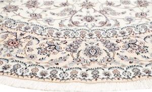 Tappeto Nain 6la Medaglione Floreale Avorio Blu Polvere Rotondo 245x245 Cm