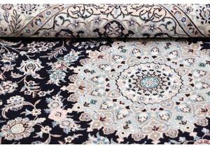 Tappeto Nain 6la Medaglione Floreale Blu Scuro Avorio 125x190 Cm