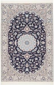 Tappeto Nain 6la Medaglione Floreale Blu Scuro Avorio 125x190 Cm