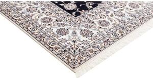 Tappeto Nain 6la Floreale Blu Scuro Bianco Avorio 209x261 Cm