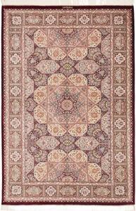 Tappeto Ghom Seta Stilizzato Bordeaux Crema 133x200 Cm