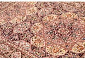 Tappeto Ghom Seta Stilizzato Bordeaux Crema 133x200 Cm