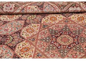 Tappeto Ghom Seta Stilizzato Bordeaux Crema 133x200 Cm