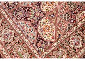 Tappeto Ghom Seta Stilizzato Bordeaux Crema 133x200 Cm
