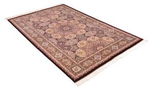 Tappeto Ghom Seta Stilizzato Bordeaux Crema 133x200 Cm