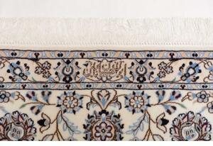 Tappeto Nain 6la Floreale Blu Scuro Bianco Avorio 209x261 Cm