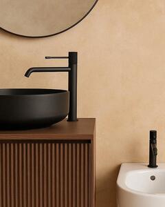 Coppia rubinetti lavabo alto e bidet senza scarico in ottone nero opaco Melin