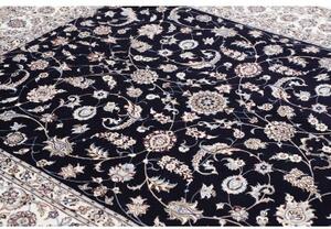 Tappeto Nain 6la Floreale Blu Scuro Bianco Avorio 209x261 Cm