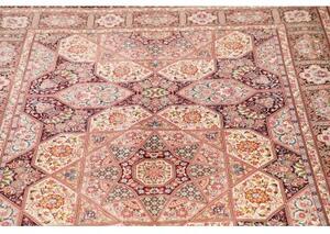 Tappeto Ghom Seta Stilizzato Bordeaux Crema 133x200 Cm
