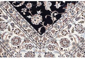 Tappeto Nain 6la Floreale Blu Scuro Bianco Avorio 209x261 Cm