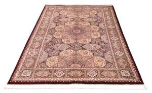 Tappeto Ghom Seta Stilizzato Bordeaux Crema 133x200 Cm