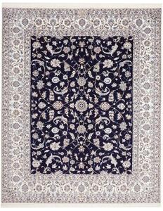 Tappeto Nain 6la Floreale Blu Scuro Bianco Avorio 209x261 Cm