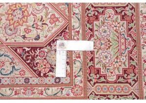 Tappeto Ghom Seta Stilizzato Bordeaux Crema 133x200 Cm