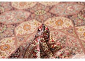 Tappeto Ghom Seta Stilizzato Bordeaux Crema 133x200 Cm