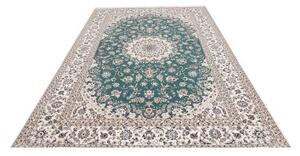 Tappeto Nain 6la Medaglione Floreale Verde Petrolio Avorio 203x303 Cm