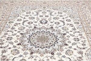 Tappeto Nain 6la Medaglione Floreale Avorio Blu 207x310 Cm