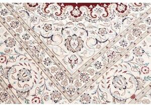 Tappeto Nain 6la Medaglione Floreale Bordeaux Avorio 210x316 Cm