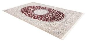 Tappeto Nain 6la Medaglione Floreale Bordeaux Avorio 210x316 Cm