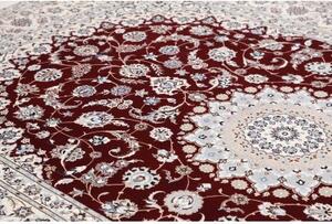 Tappeto Nain 6la Medaglione Floreale Rosso Scuro Avorio 208x312 Cm