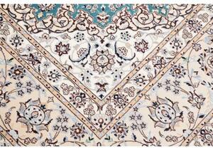 Tappeto Nain 6la Medaglione Floreale Azzurro Avorio 207x254 Cm