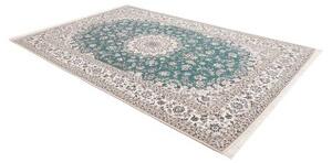 Tappeto Nain 6la Medaglione Floreale Verde Petrolio Avorio 203x303 Cm