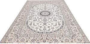 Tappeto Nain 6la Medaglione Floreale Avorio Blu 212x315 Cm
