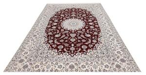 Tappeto Nain 6la Medaglione Floreale Rosso Scuro Avorio 208x312 Cm