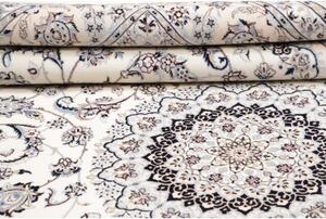 Tappeto Nain 6la Medaglione Floreale Avorio Blu 212x315 Cm