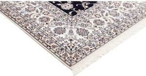 Tappeto Nain 6la Floreale Blu Scuro Bianco Avorio 208x253 Cm