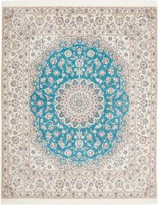 Tappeto Nain 6la Medaglione Floreale Azzurro Avorio 207x254 Cm