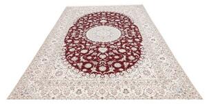 Tappeto Nain 6la Medaglione Floreale Bordeaux Avorio 210x316 Cm