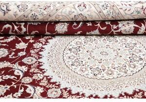 Tappeto Nain 6la Medaglione Floreale Bordeaux Avorio 210x316 Cm