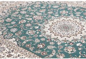 Tappeto Nain 6la Medaglione Floreale Verde Petrolio Avorio 203x303 Cm