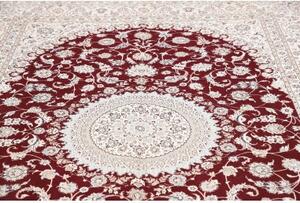 Tappeto Nain 6la Medaglione Floreale Bordeaux Avorio 210x316 Cm