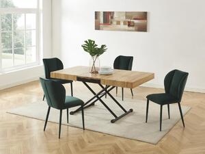 Tavolo allungabile e sollevabile 2 in 1 MDF e Acciaio Naturale e Nero - MORIALA