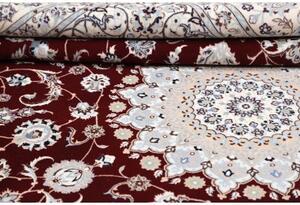Tappeto Nain 6la Medaglione Floreale Rosso Scuro Avorio 208x312 Cm