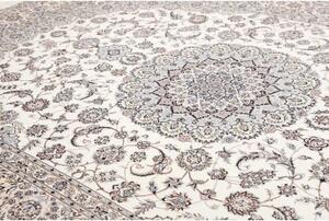 Tappeto Nain 6la Medaglione Floreale Avorio Blu 252x356 Cm