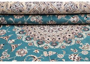 Tappeto Nain 6la Medaglione Floreale Azzurro Avorio 207x254 Cm
