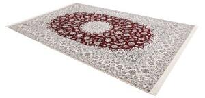 Tappeto Nain 6la Medaglione Floreale Rosso Scuro Avorio 208x312 Cm