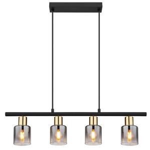 Lampada a sospensione a LED, metallo, oro, vetro color fumo, L 65 cm