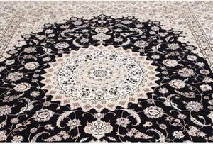 Tappeto Nain 6la Medaglione Floreale Avorio Nero 259x310 Cm
