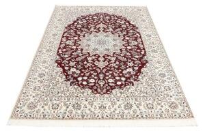 Tappeto Nain 6la Medaglione Floreale Borgogna Avorio 155x235 Cm