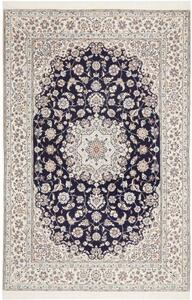 Tappeto Nain 6la Medaglione Floreale Blu Scuro Avorio 148x223 Cm